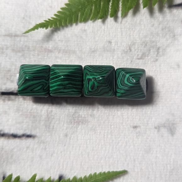 Hair Clip malachite imitation - Picture 1 of 4